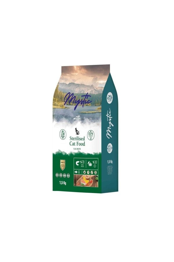 Mystic Sterilised Somonlu Az Tahıllı Kısırlaştırılmış Yetişkin Kedi Maması 1,5 Kg