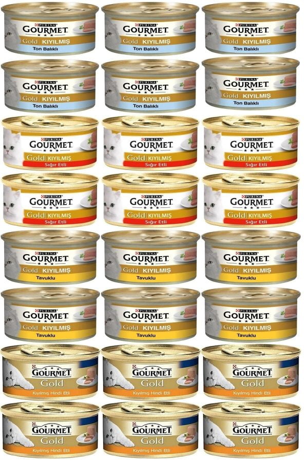 Gourmet Karışık Kıyılmış Konserve Yetişkin Kedi Yaş Maması 24 X 85 G