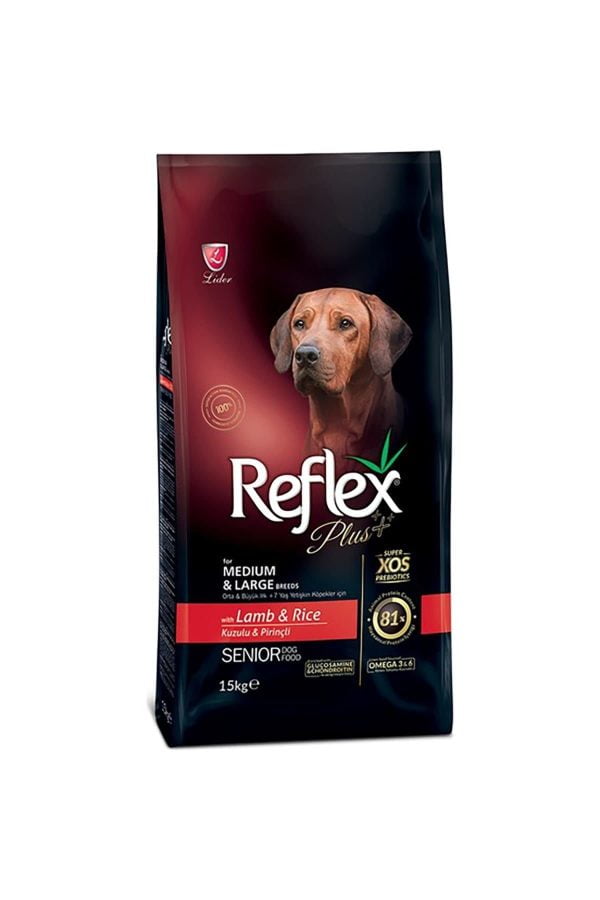 Reflex Plus Orta&Büyük Irk Kuzu&Pirinç Yaşlı Köpek Mama 15 kg