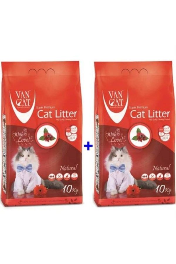 VanCat Naturel Ince Tane Kedi Kumu 10 Kg X 2 Adet