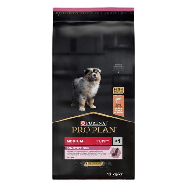 Pro Plan Medium Puppy Sensitive Skin Somonlu Orta Irk Yavru Köpek Maması 12 Kg