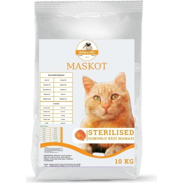 Maskot Steril Somonlu Kısırlaştırılmış Kedi Maması 10 kg