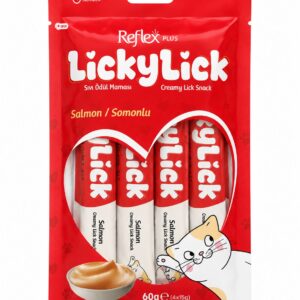 REFLEX PLUS LİCKYLİCK KEDİ SIVI ÖDÜL SOMON 4*15 GR