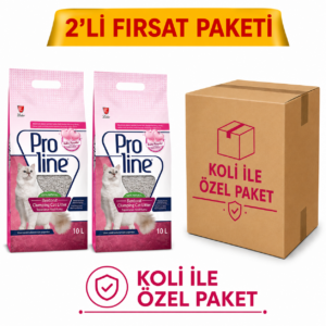 PROLİNE BEBEK PUDRALI KEDİ KUMU 10 LT *2 ADET ÖZEL KOLİ PAKET