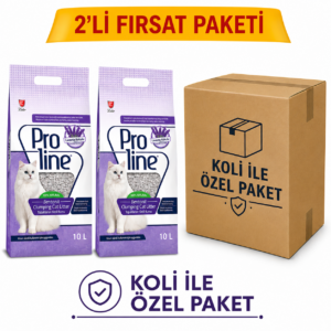 PROLİNE BENTONİT LAVANTA KOKULU KEDİ KUMU 10 LT*2 ÖZEL KOLİ PAKET