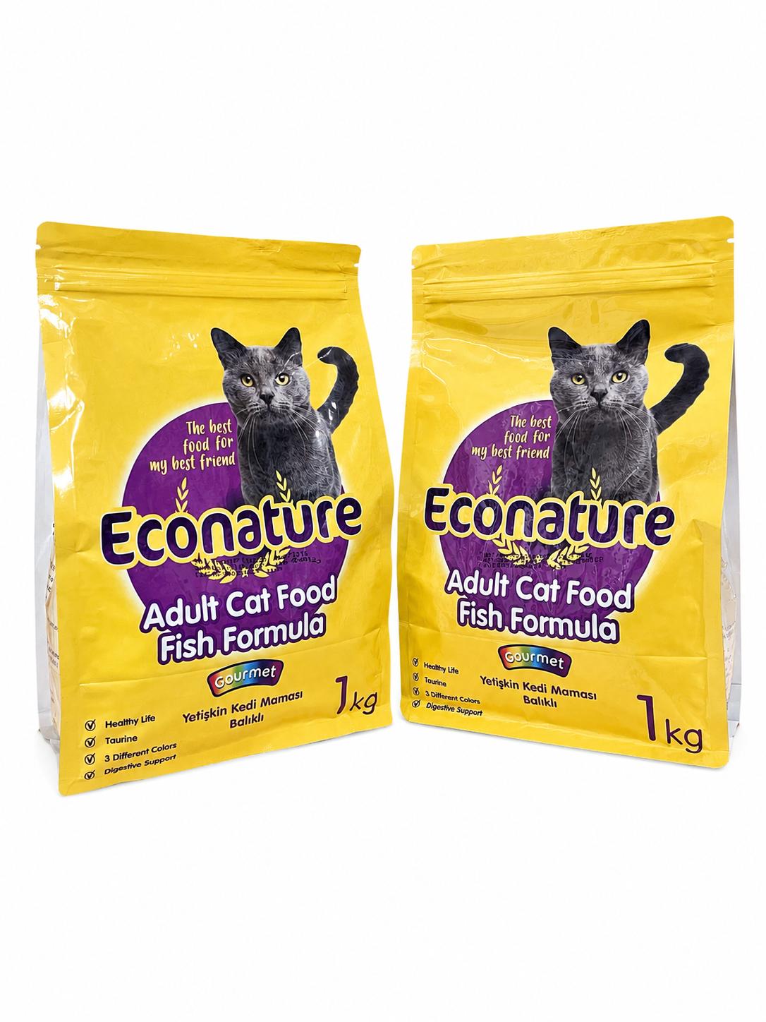 ECONATURE GURME BALIKLI KEDİ MAMASI 1 KG*2 ADET