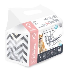 M-Pets Diapers Dişi Köpekler İçin Külot Bez 32x52cm (10'lu) [L]