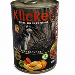 Klicker 12'li Biftekli Sebzeli Köpek Konservesi 400 gr