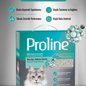 PROLİNE AKTİF KARBON GRANÜLLÜ MARSİLYA SABUN KOKULU BENTONİT KEDİ KUMU 10 LT