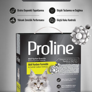PROLİNE AKTİF KARBON GRANÜLLÜ BENTONİT KEDİ KUMU 10 LT
