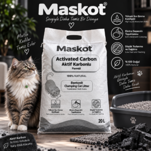 Maskotpet Aktif Karbonlu Bentonit Kedi Kumu 20 Litre