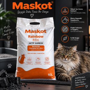 Maskotpet Aktif Karbonlu Bentonit Kedi Kumu 10 Litre