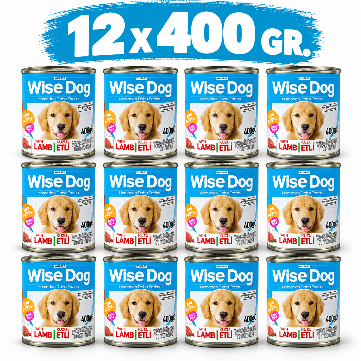 Wise Dog Kuzu Etli Yavru Köpek Konserve Maması 400 gr 12 Adet