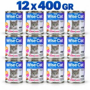 Wise Cat Somonlu Yetişkin Kedi Konserve Maması 400 gr 12 Adet