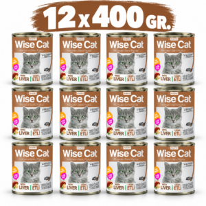 Wise Cat Ciğerli Yetişkin Kedi Konservesi 400 Gr x 12 Adet
