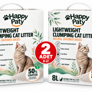 Happy Paty Lightweight Diatomit Kedi Kumu 8 Litre 2 Adet