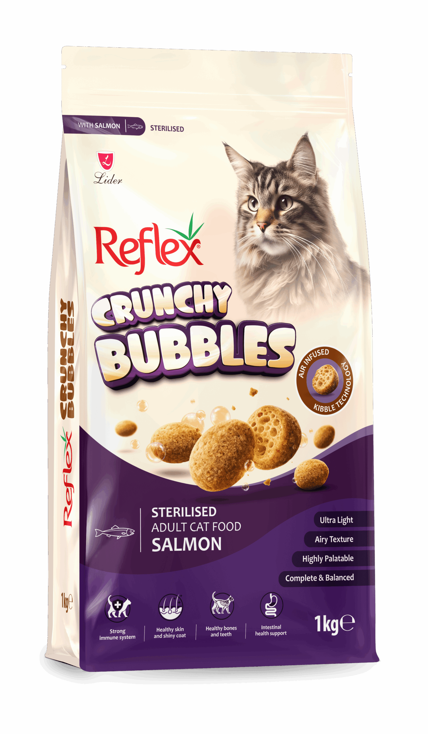 REFLEX CRUNCHY BUBBLES KISIR SOMONLU YETİŞKİN KEDİ MAMASI 1KG
