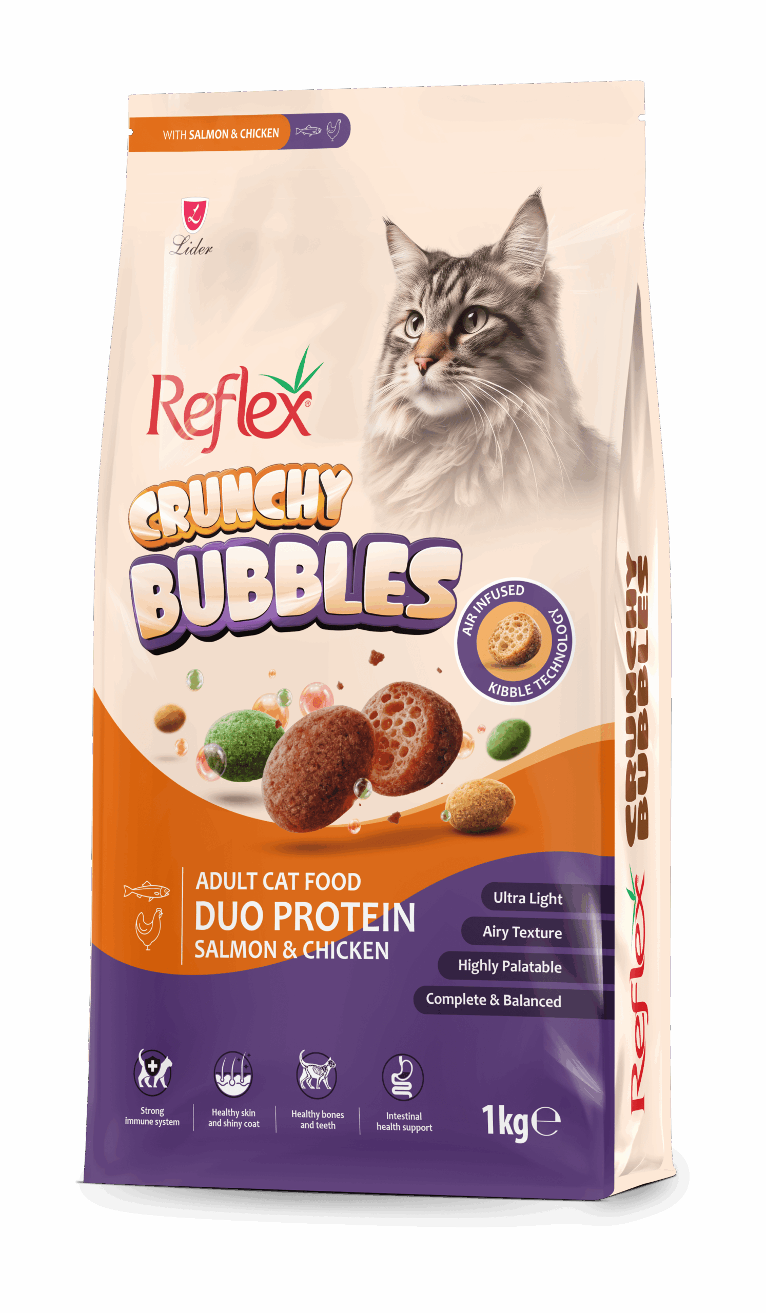 REFLEX CRUNCHY BUBLES DUO PROTEİN SOMON-TAVUK KEDİ MAMASI 1 KG