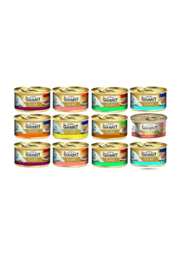 Gourmet Gold Karışık Kıyılmış Yetişkin Konserve Kedi Maması 12 x 85 G