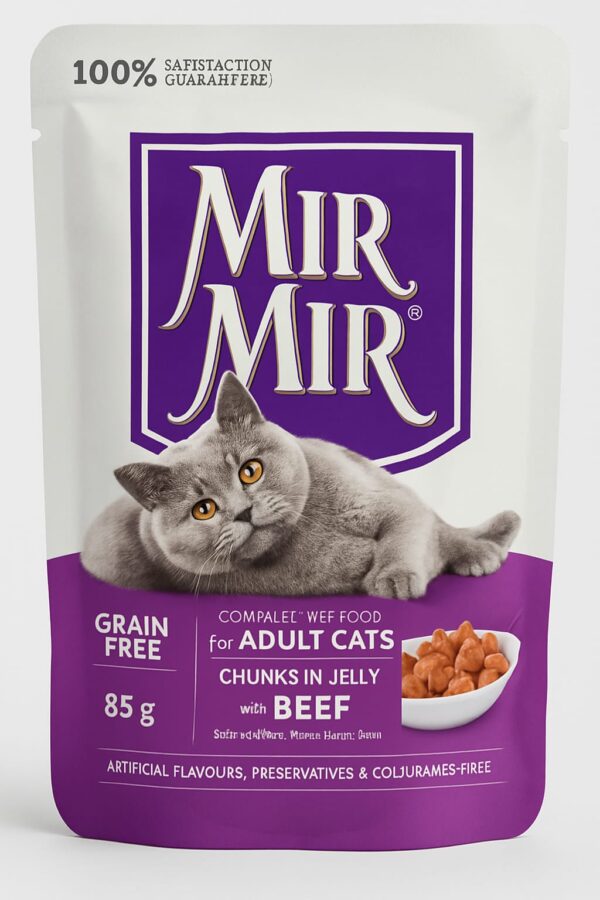 MIR MIR JÖLE İÇERİSİNDE PARÇA ETLİ SIĞIR ETLİ 85GR GR YAŞ MAMA (24 ADET)
