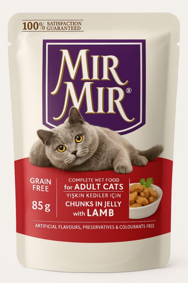 MIR MIR JÖLE İÇERİSİNDE PARÇA ETLİ KUZU ETLİ85 GR 24 ADET