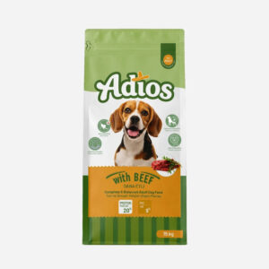 ADİOS Tam ve Dengeli Dana Etli Yetişkin Köpek Maması 15 KG
