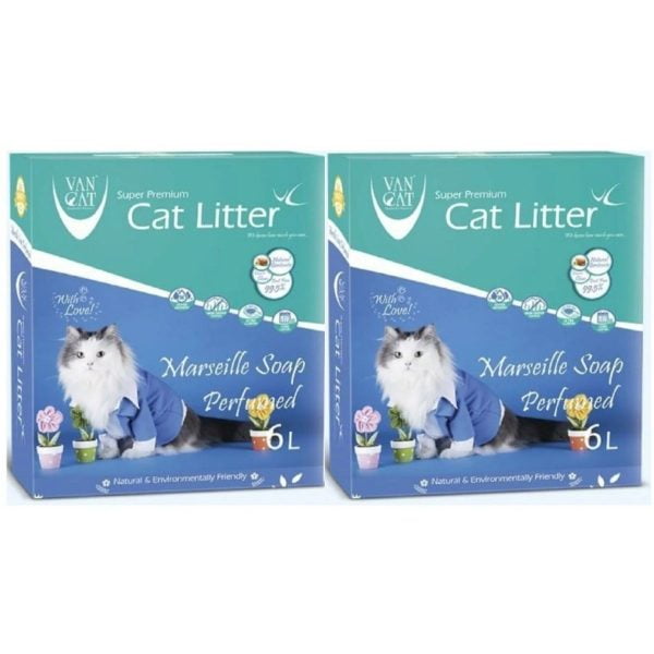 Vancat Marsilya Sabun Kokulu Topaklaşan Kedi Kumu 2 x 6 L