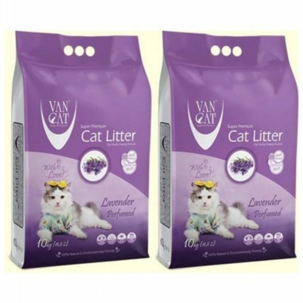 Vancat Lavanta Kokulu İnce Taneli Kedi Kumu 2 x 10 KG