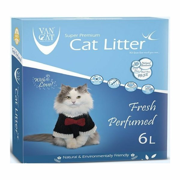 Vancat Fresh Kokulu Beyaz Topaklaşan İnce Taneli Bentonit Kedi Kumu 6 L