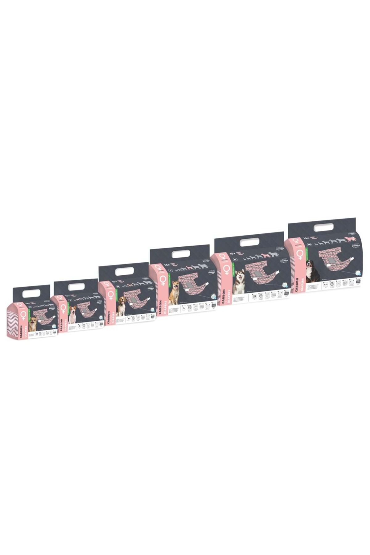 M-Pets CARBONLU DIAPERS DİŞİ KÖPEKLER İÇİN KÜLOT (XXL) 15Lİ - Görsel 5