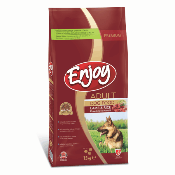 Enjoy Kuzu Etli ve Pirinçli Yetişkin Köpek Maması 15 KG