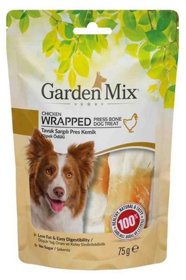 Garden Mix Tavuk Sargılı Pres Kemik Köpek Ödül Maması 75 gr