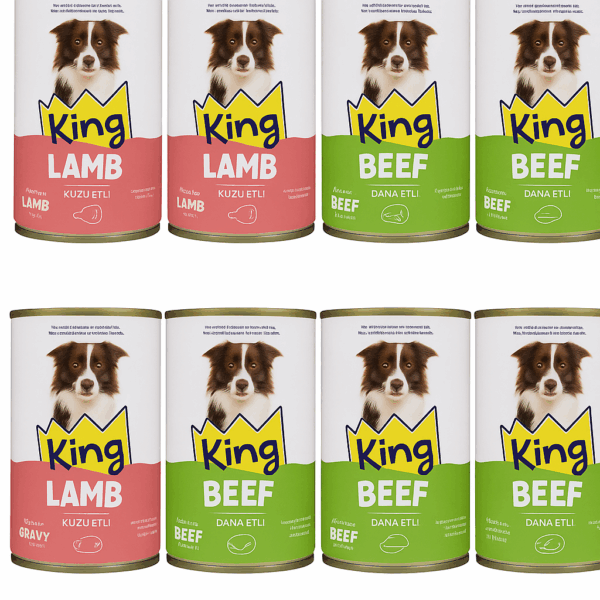 King Köpek Konserve 400 gr 12 li Karışık Yaş Mama