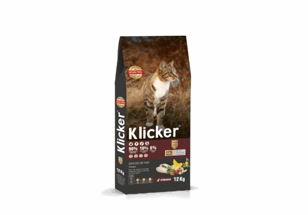 Klicker Kısırlaştırılmış Yetişkin Kedi Maması Tavuklu 12 kg