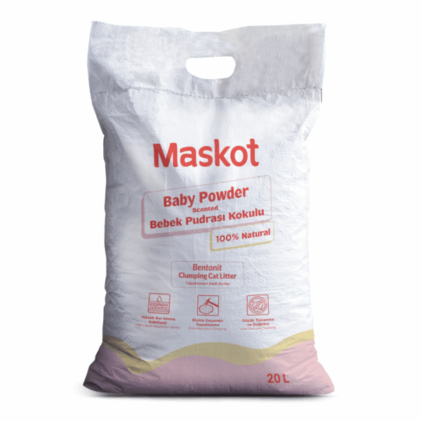 Maskot Bebek Pudrası Kokulu Kedi Kumu 20 L