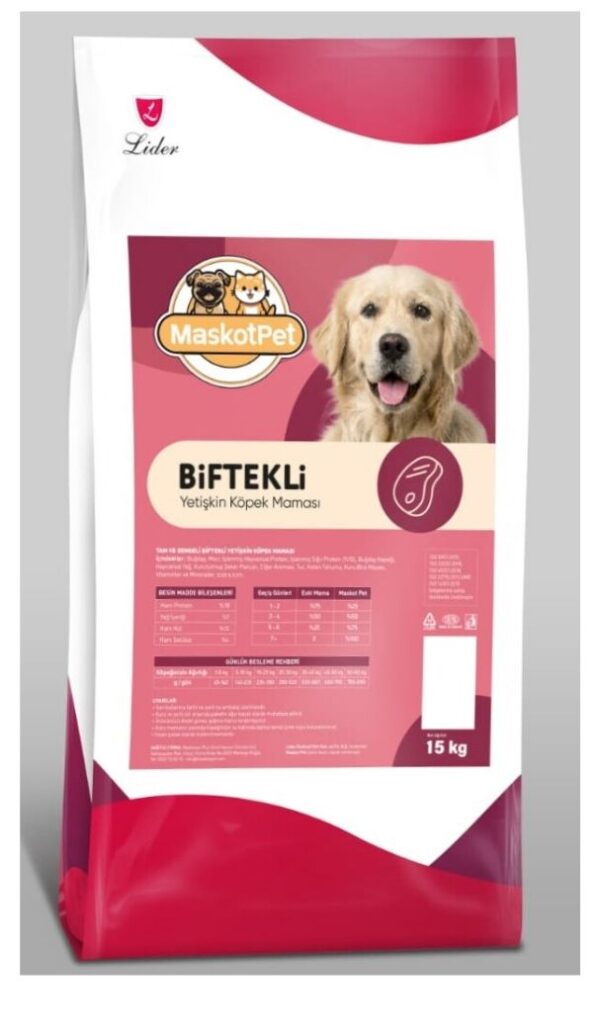 Maskot Biftekli Yetişkin Köpek Maması 15kg