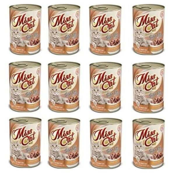 Miss Cat Sos İçinde Sığır Eti Parçalı Kedi Konserve x 12 Adet