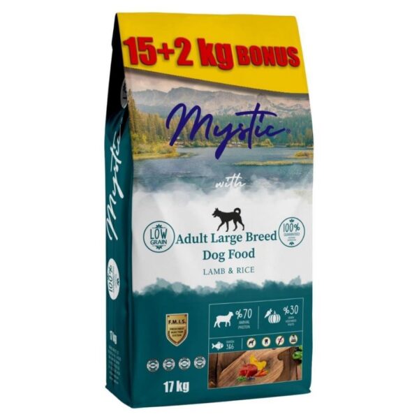Mystic Az Tahıllı Kuzu Etli Büyük Irk Yetişkin Köpek Maması 17 kg