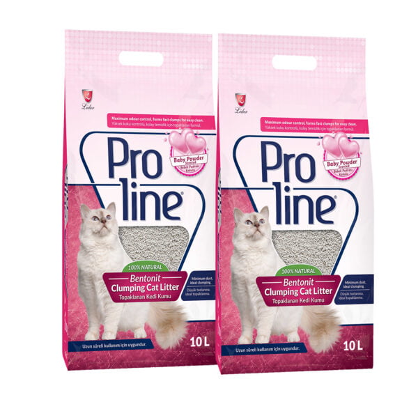 Proline Bebek Pudrası Kokulu Kalın Taneli Kedi Kumu 10 L x 2 Adet
