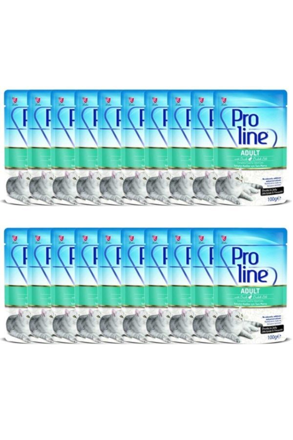Proline Yetişkin Kediler Için Jöleli Ördekli Yaş Mama 100 gr X 20 Adet