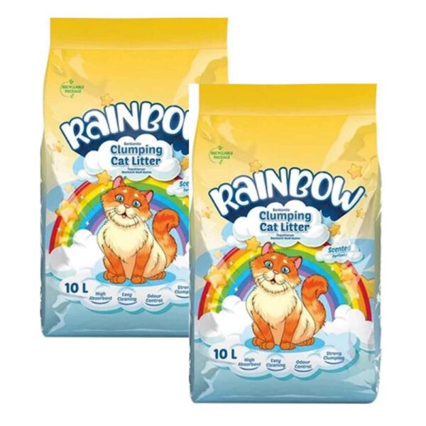 Rainbow Parfümlü İnce Taneli Bentonit Kedi Kumu 10 L x 2 Adet